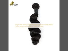 Virgin Hair Weave Weft Brazilian Human Hair Bundles Loose Deep Natural Black Wave Bundles