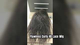 220 Percent Density Curly HD Lace Wig Natural Look